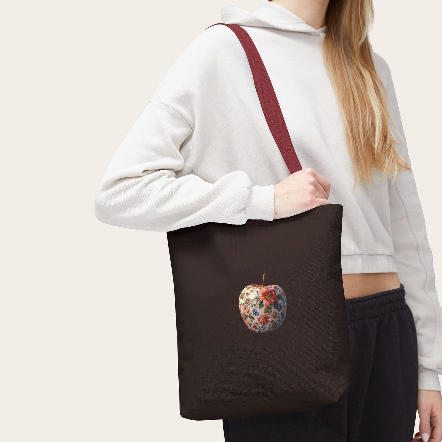 Floral Apple Tote